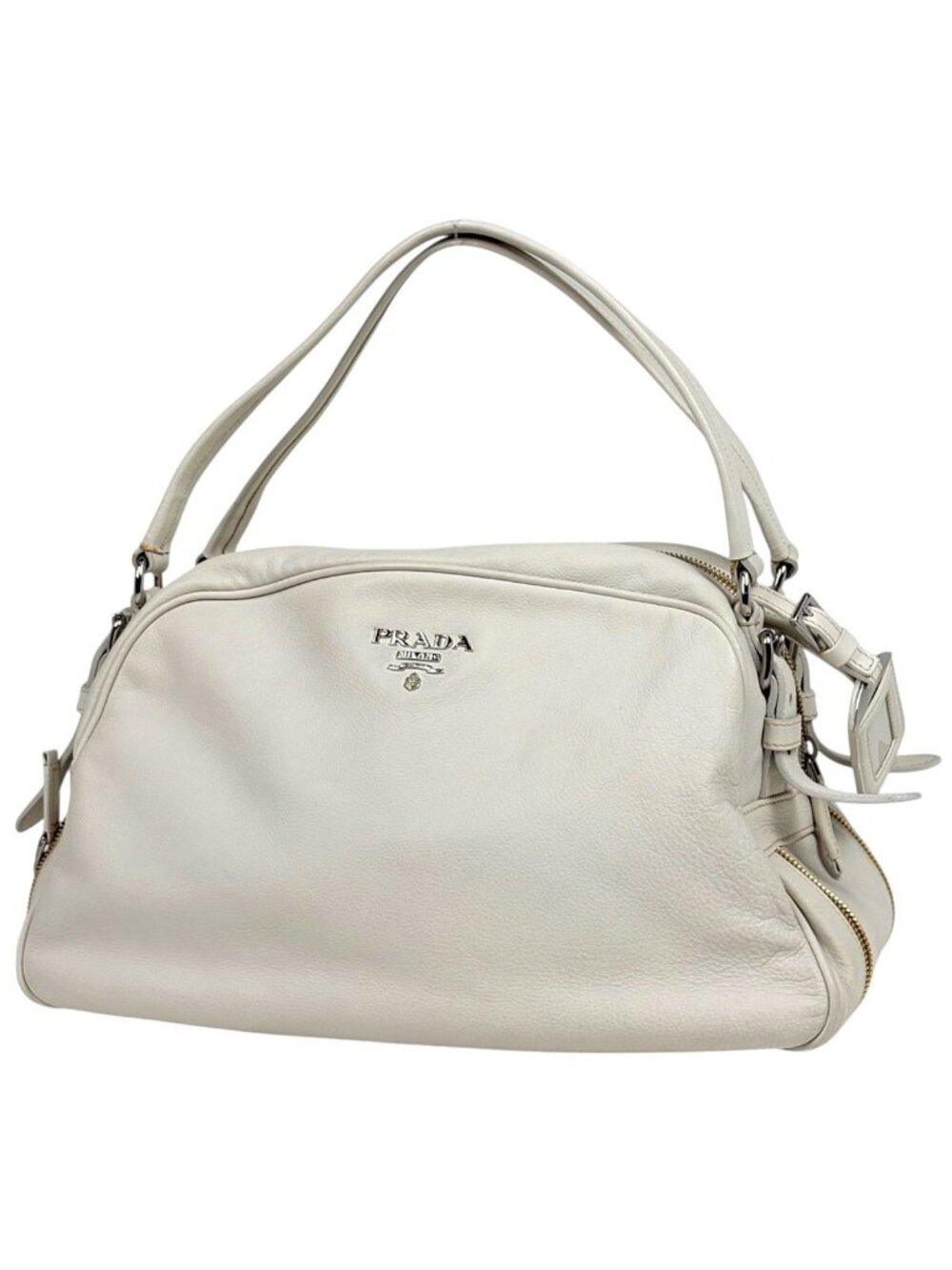 Prada Handbag Logo Leather White